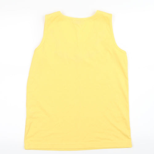 Bonmarché Womens Yellow Floral Jersey Basic Tank Size L