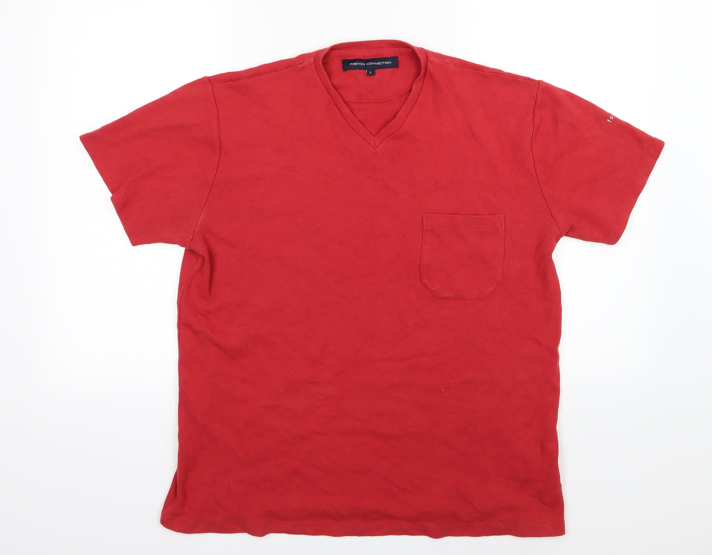 French Connection Mens Red  Jersey  T-Shirt Size L