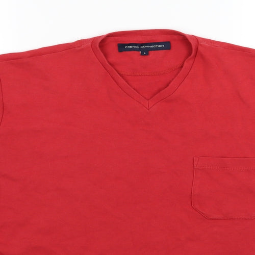 French Connection Mens Red  Jersey  T-Shirt Size L