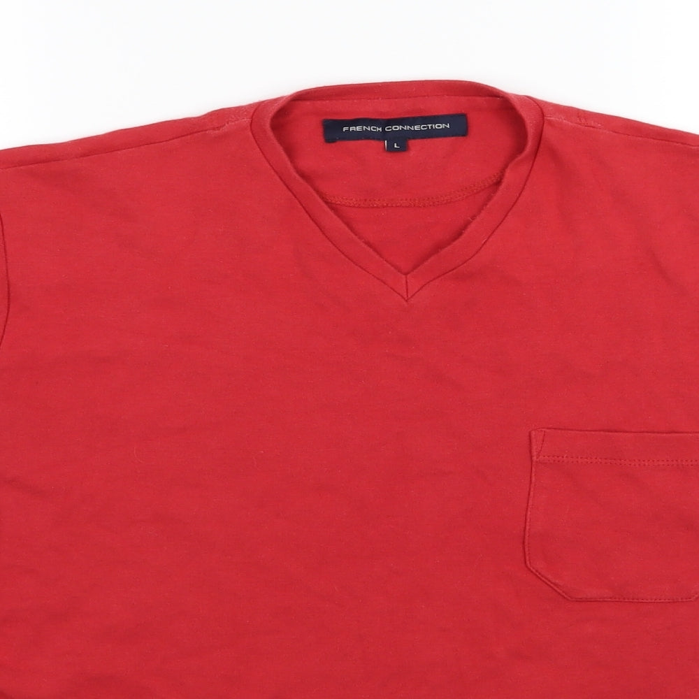 French Connection Mens Red  Jersey  T-Shirt Size L
