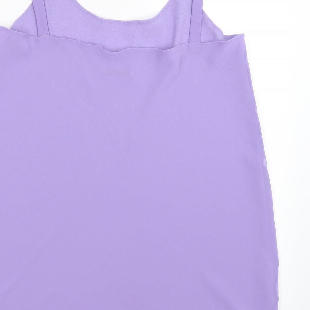 Gina Bacconi Womens Purple  Chiffon Basic Blouse Size 22