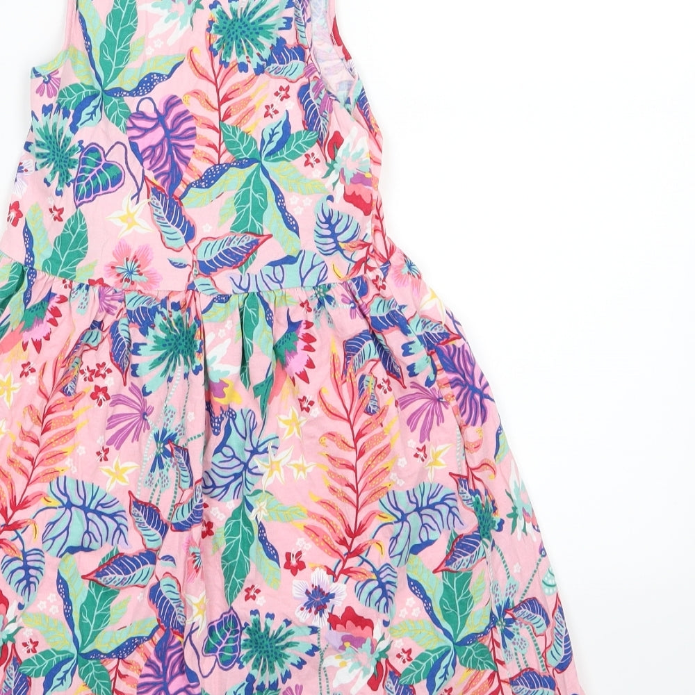 H&M Girls Multicoloured Floral Jersey Skater Dress  Size 7-8 Years