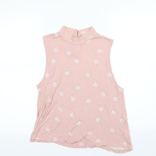 Atmosphere Womens Pink Floral Jersey Basic Blouse Size 16