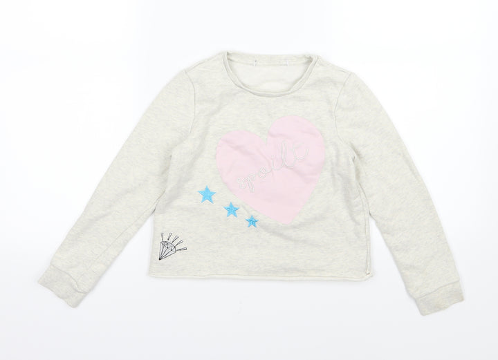 Very Girls Beige  Jersey Pullover Sweatshirt Size 5-6 Years  - Spoilt