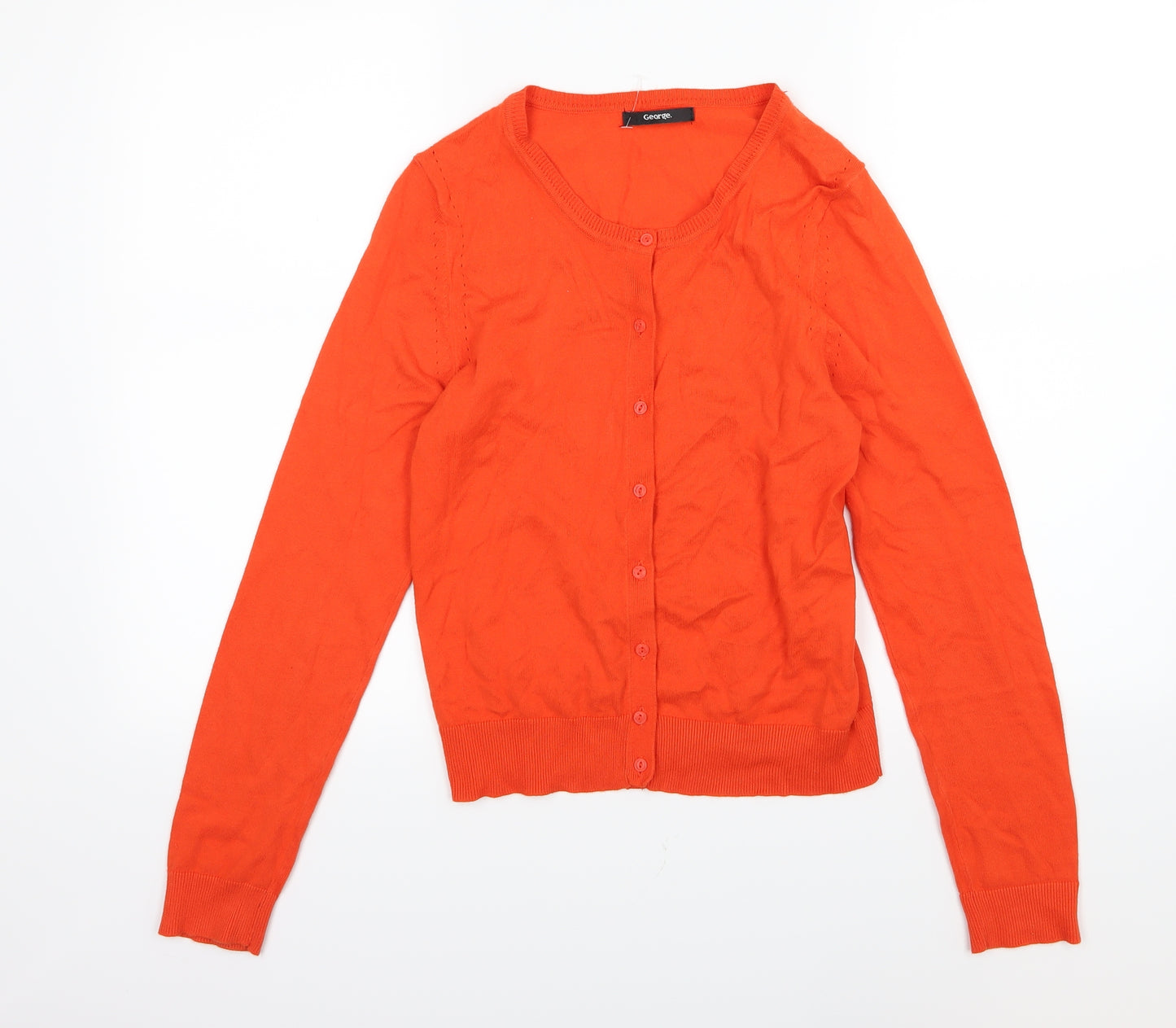 George Womens Orange  Knit Cardigan Jumper Size 8