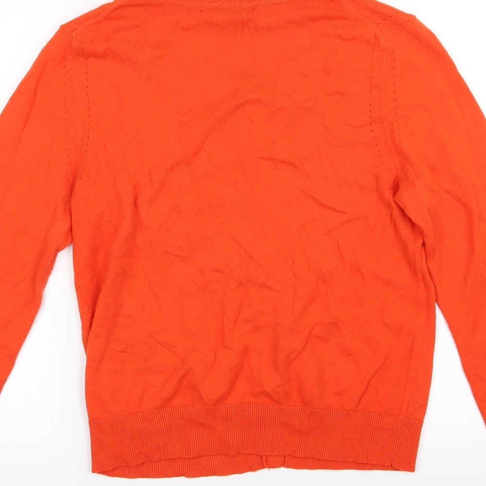 George Womens Orange  Knit Cardigan Jumper Size 8