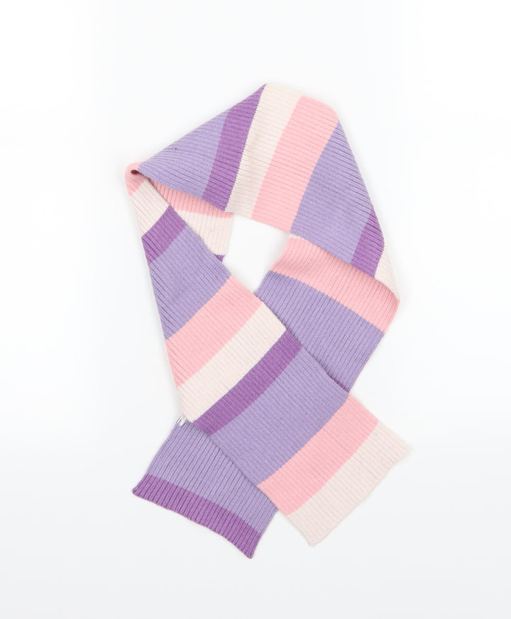 Preworn Girls Multicoloured Striped Knit Rectangle Scarf Scarves & Wraps One Size