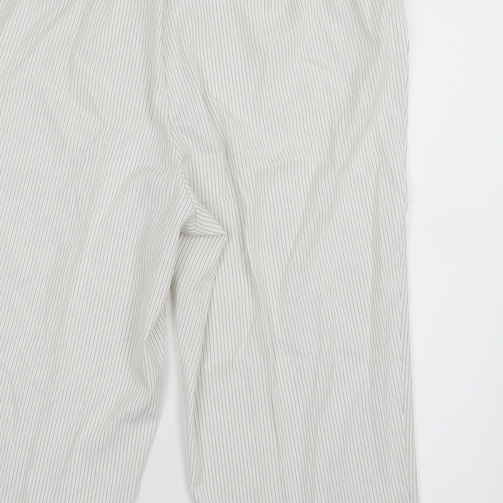 Bonmarché Womens White Striped Rayon Chino Shorts Size 18