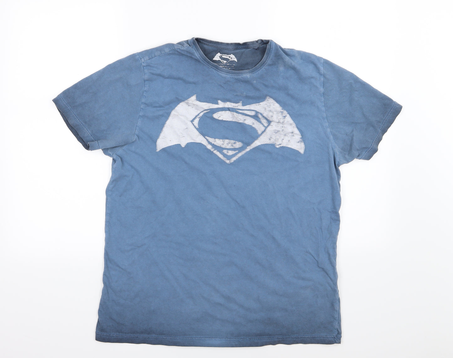 Matalan Mens Blue  Jersey  T-Shirt Size L  - Batman superman