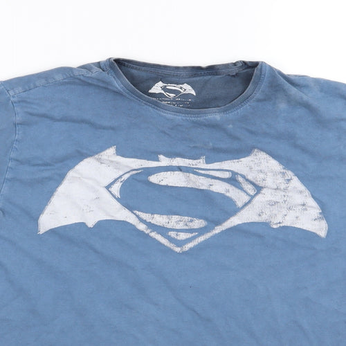 Matalan Mens Blue  Jersey  T-Shirt Size L  - Batman superman