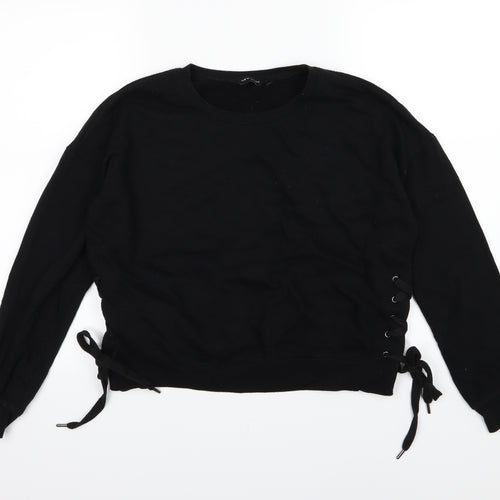 New Look Womens Black  Jersey Pullover Sweatshirt Size 12