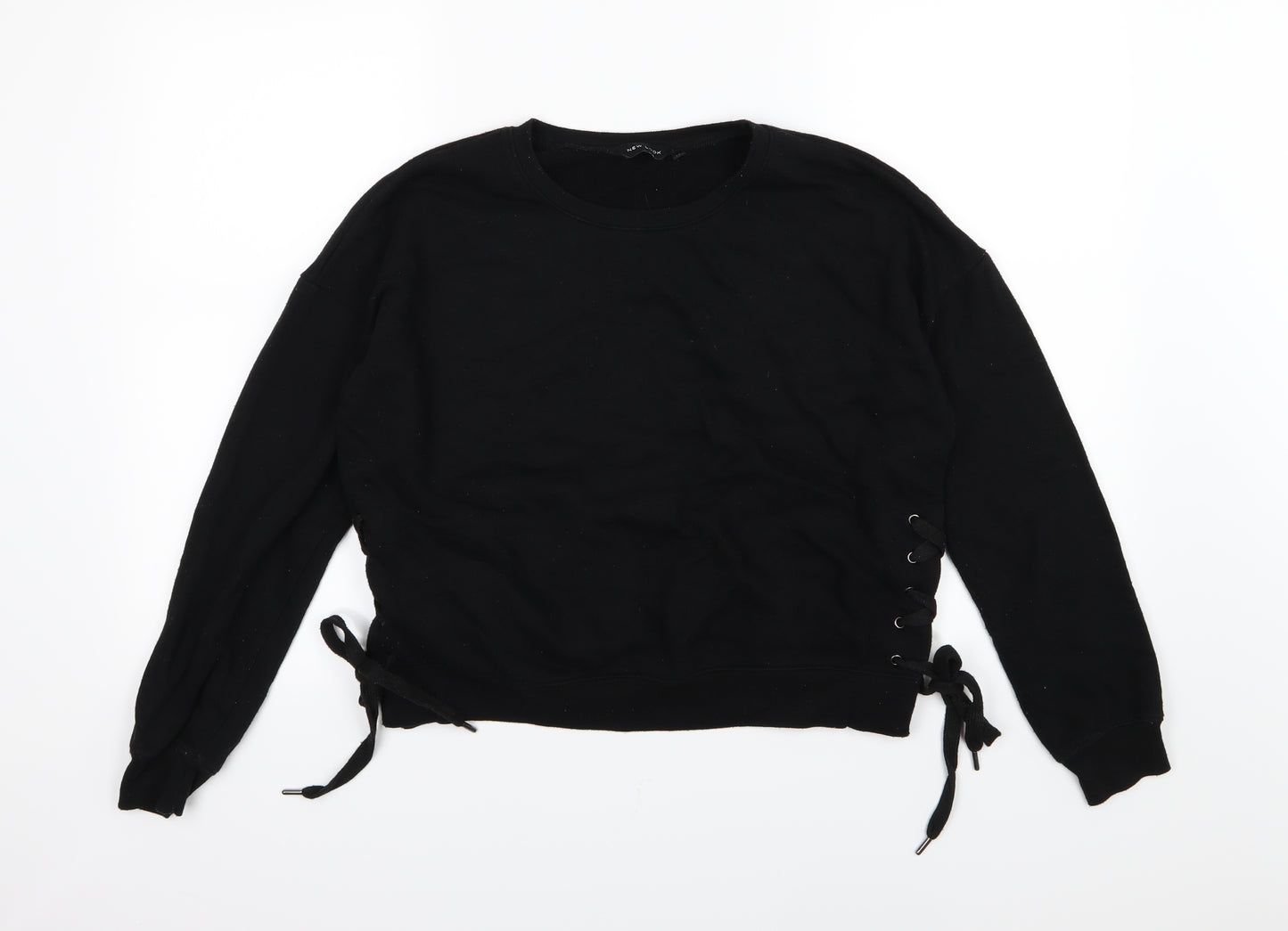 New Look Womens Black  Jersey Pullover Sweatshirt Size 12