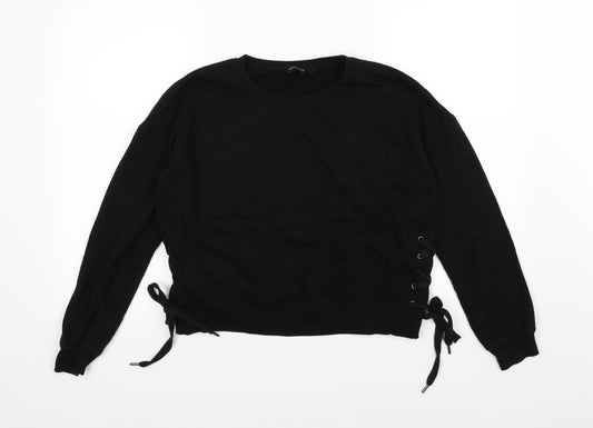 New Look Womens Black  Jersey Pullover Sweatshirt Size 12