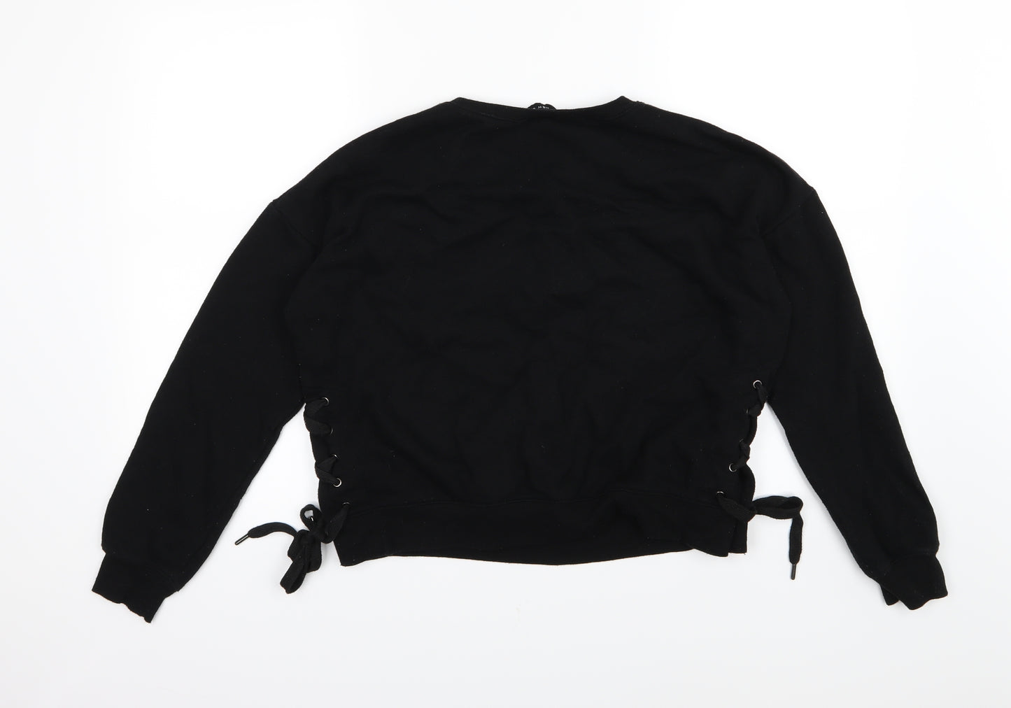 New Look Womens Black  Jersey Pullover Sweatshirt Size 12