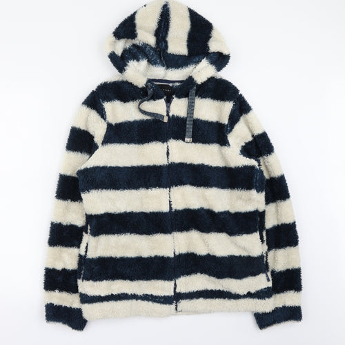 Miss Fiori Womens Blue Striped  Cardigan Jumper Size 16