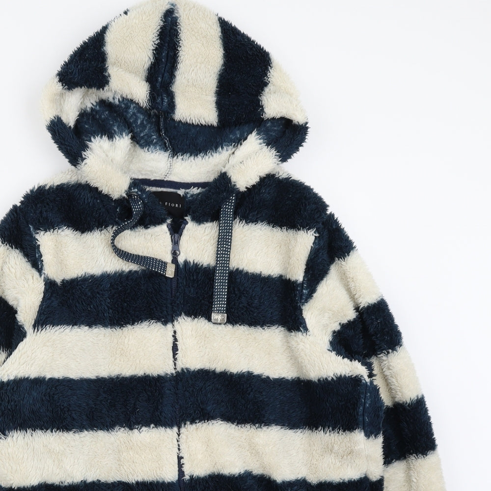 Miss Fiori Womens Blue Striped  Cardigan Jumper Size 16