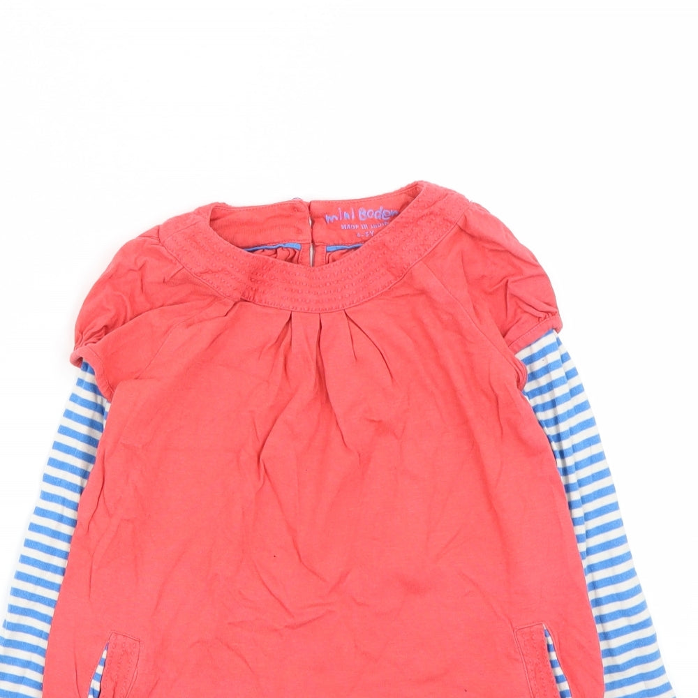 Mini Boden Girls Pink Striped  A-Line  Size 4-5 Years