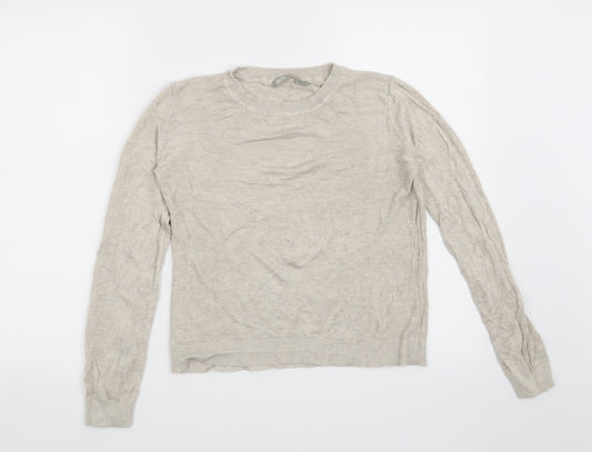 Front view of ASOS women’s beige jumper, size UK 8