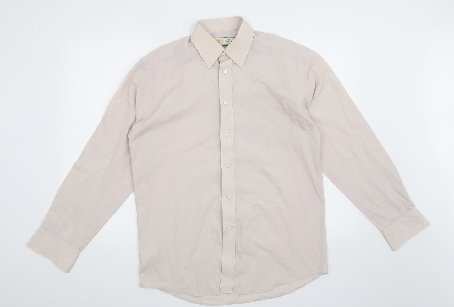 Marks and Spencer Mens Beige    Dress Shirt Size 15
