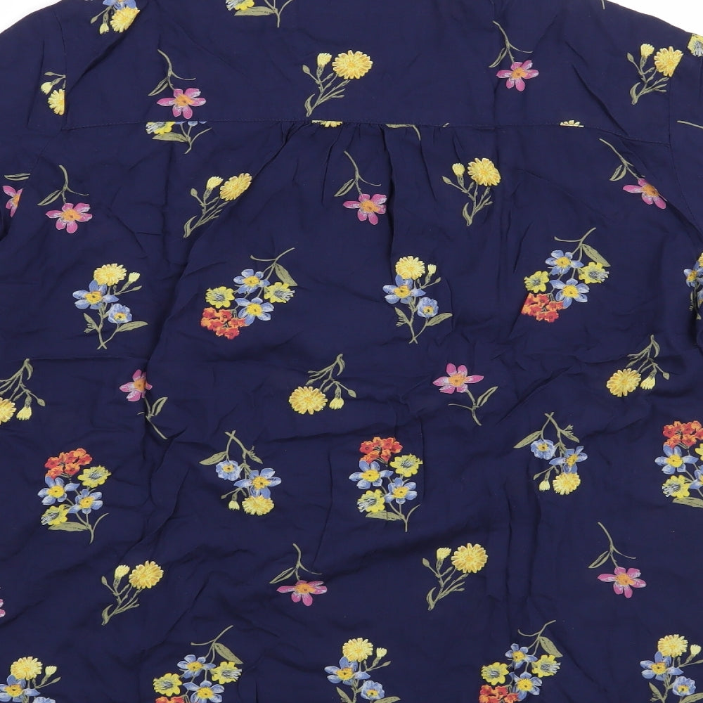 Marks and Spencer Womens Blue Floral  Basic Blouse Size 12
