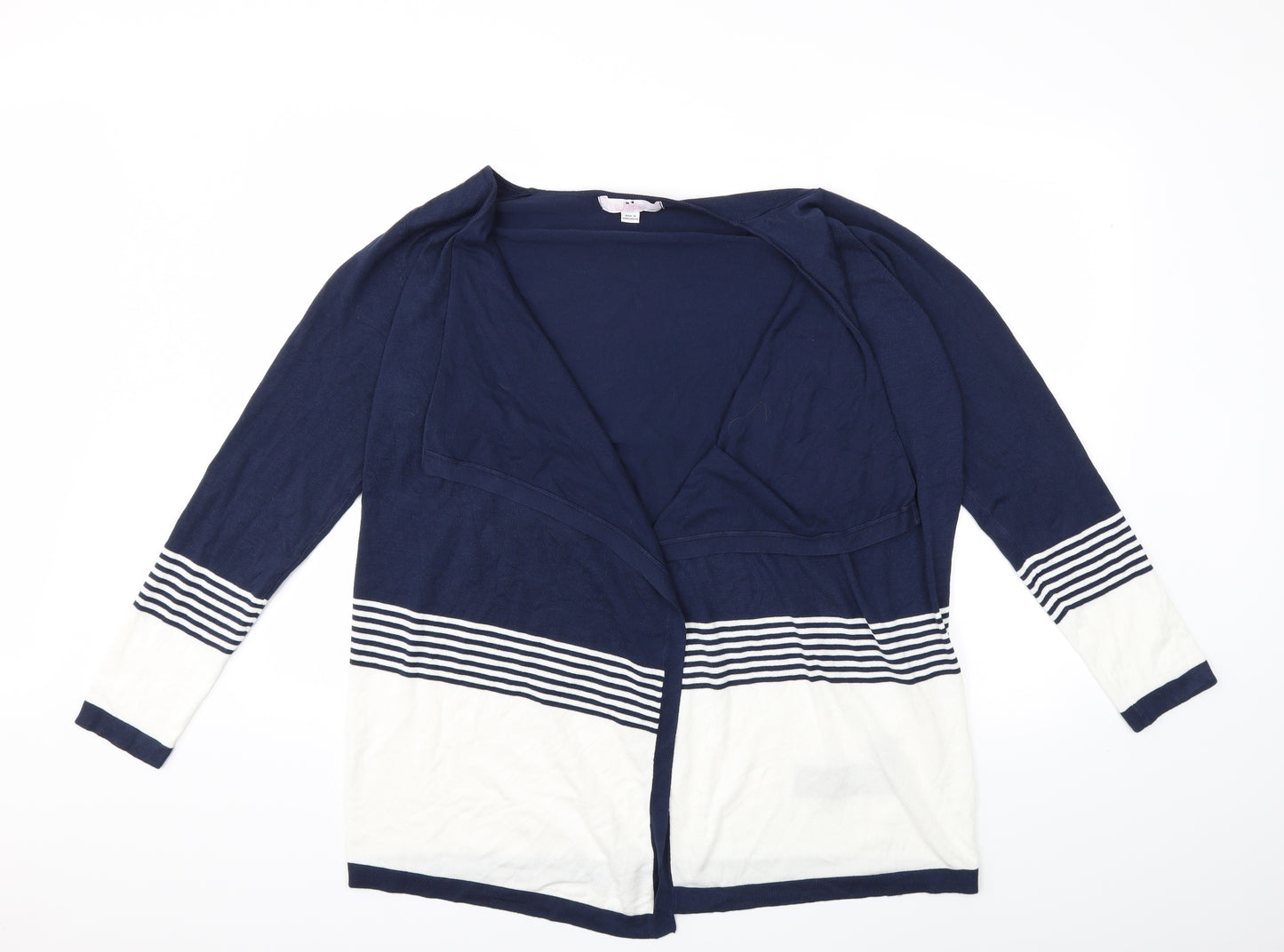 julipa Womens Blue Striped  Cardigan Jumper Size 12