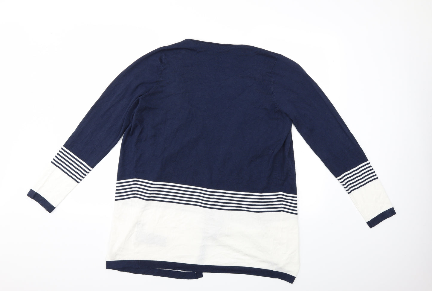 julipa Womens Blue Striped  Cardigan Jumper Size 12