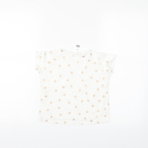Bonds Girls White Polka Dot  Basic T-Shirt Size 3 Years