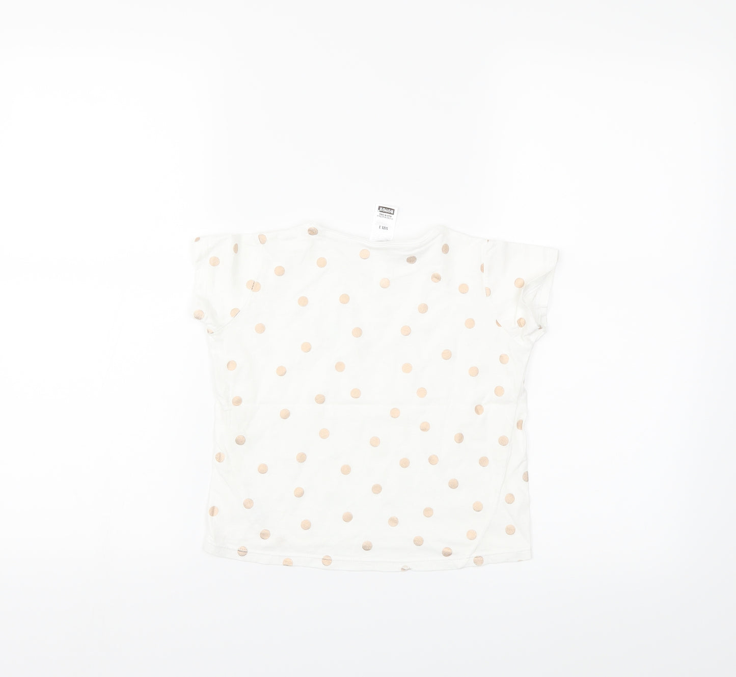 Bonds Girls White Polka Dot  Basic T-Shirt Size 3 Years