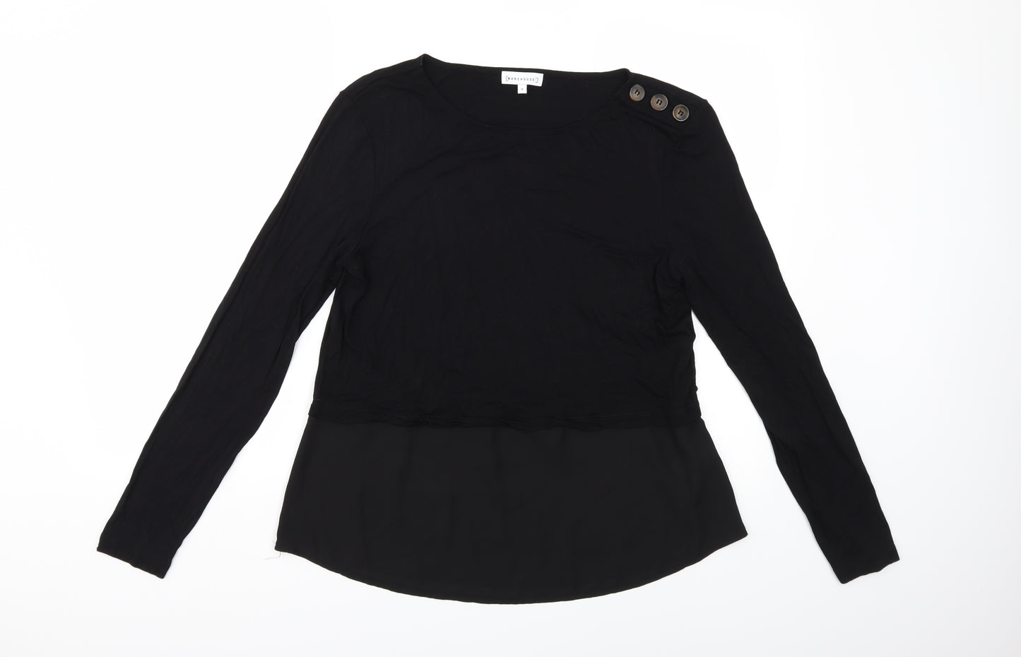 Warehouse Womens Black   Basic T-Shirt Size 14