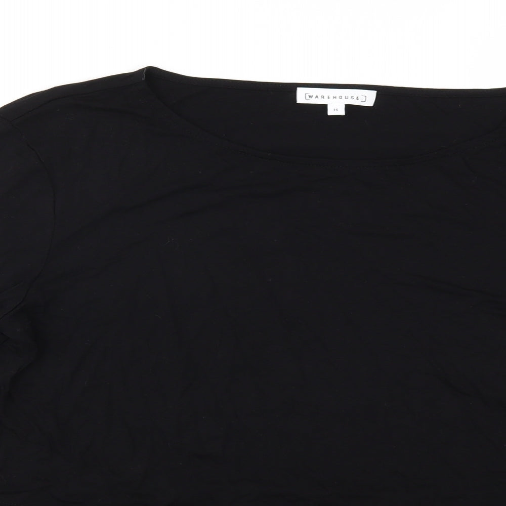 Warehouse Womens Black   Basic T-Shirt Size 14