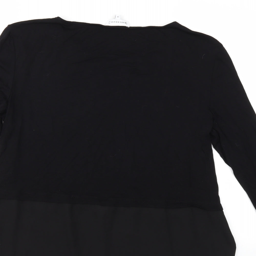 Warehouse Womens Black   Basic T-Shirt Size 14