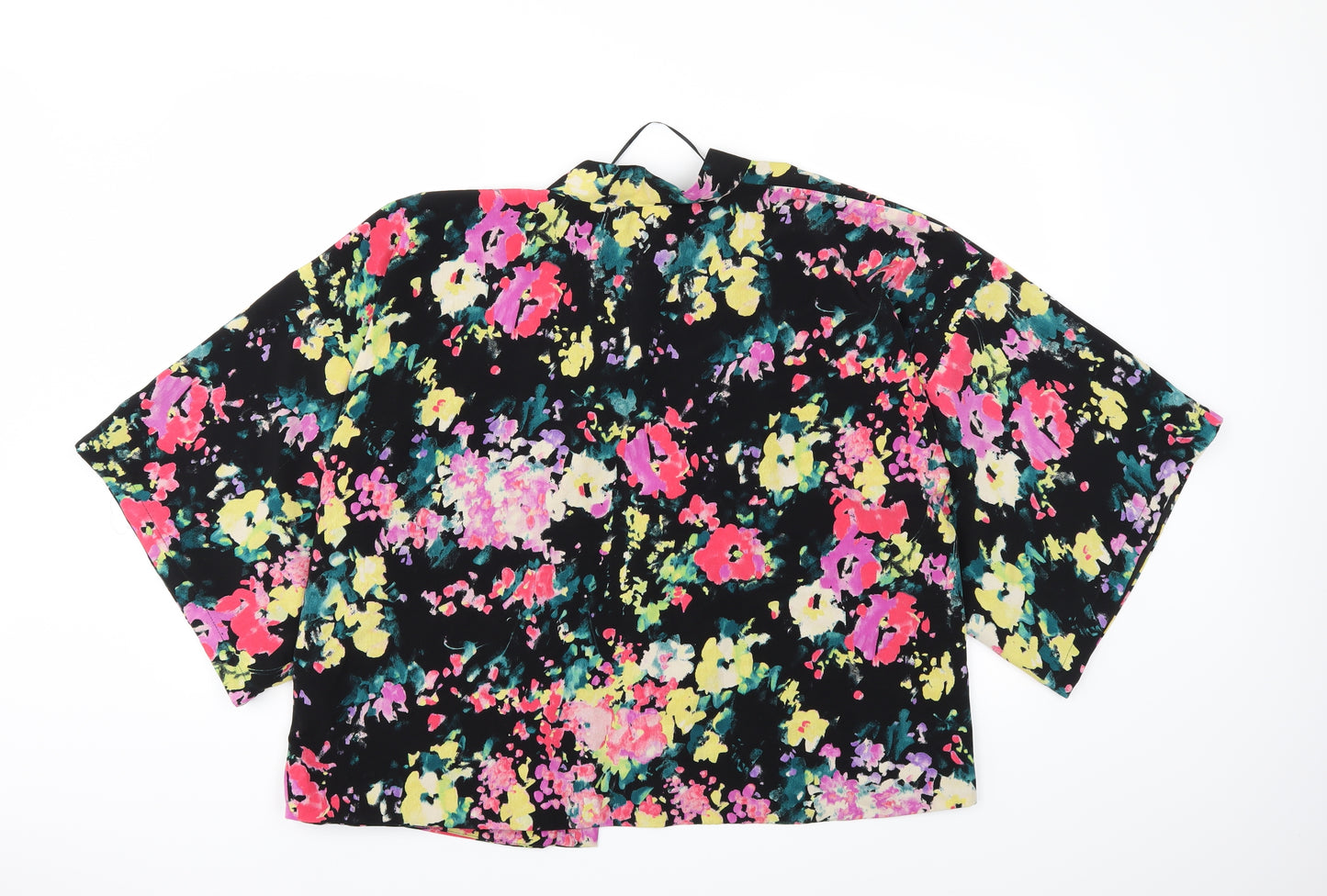 GOK Womens Black Floral  Jacket Coat Size 12