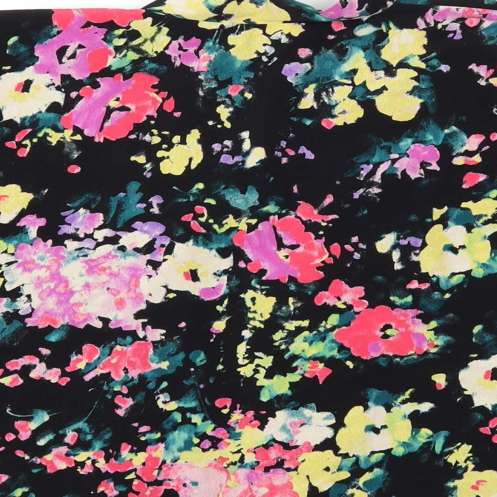 GOK Womens Black Floral  Jacket Coat Size 12