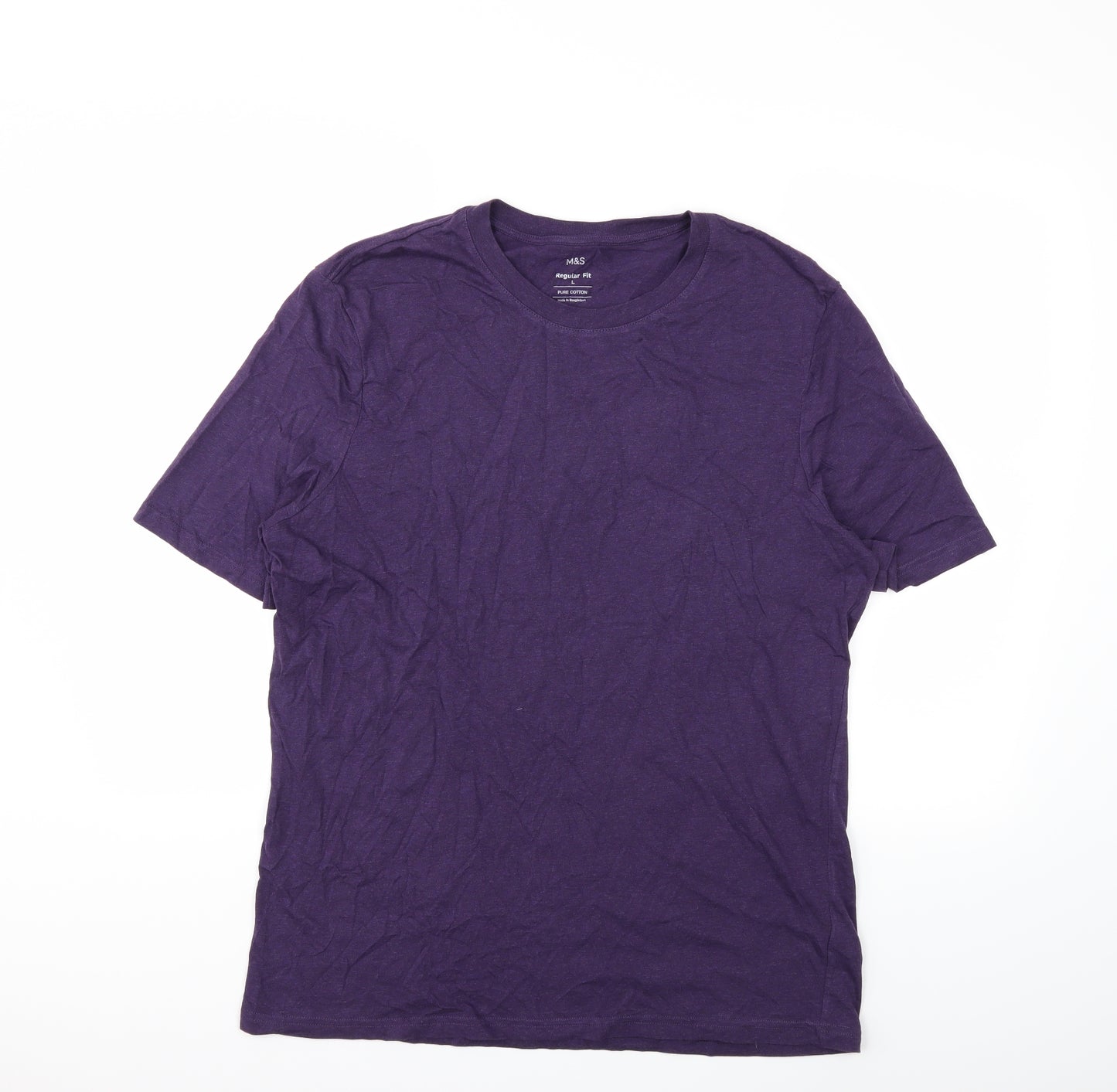 Marks and Spencer Mens Purple    T-Shirt Size L
