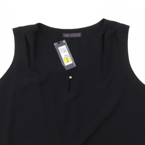 Marks and Spencer Womens Black   Basic Blouse Size 16