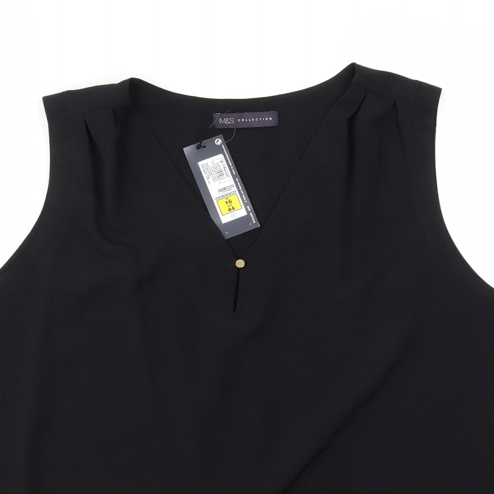 Marks and Spencer Womens Black   Basic Blouse Size 16