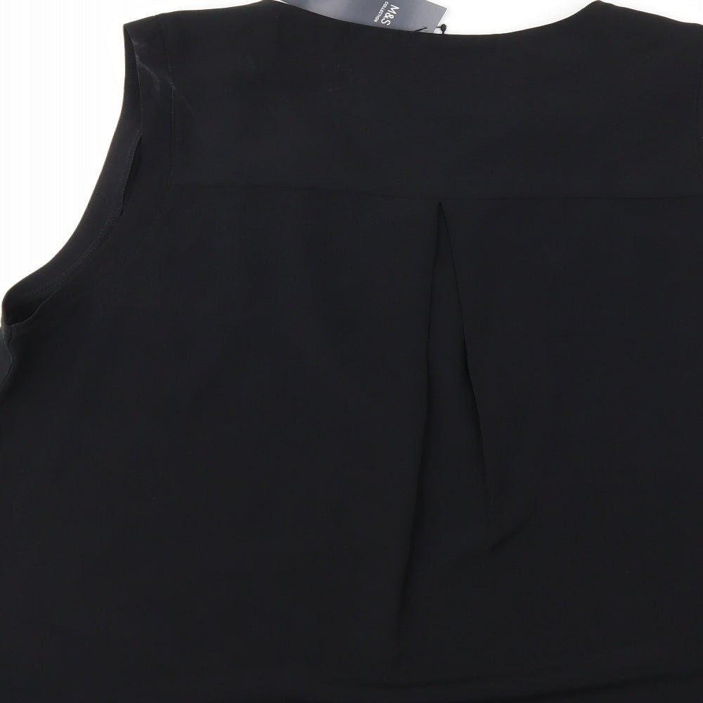 Marks and Spencer Womens Black   Basic Blouse Size 16