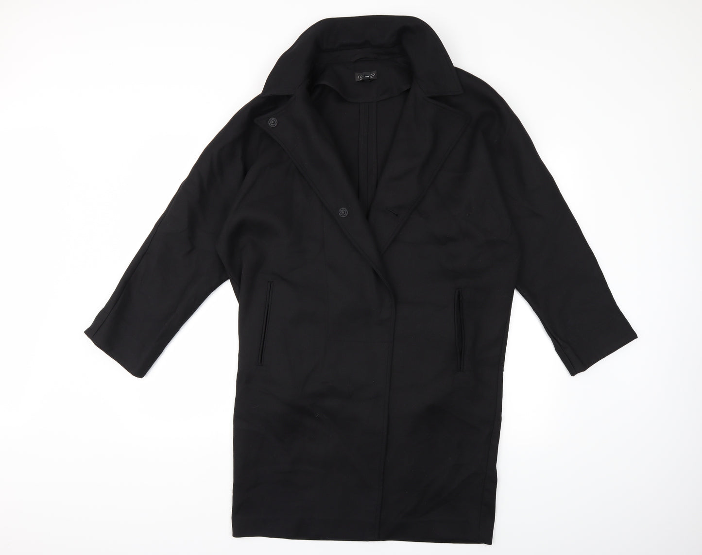 Topshop Womens Black   Overcoat Coat Size 10
