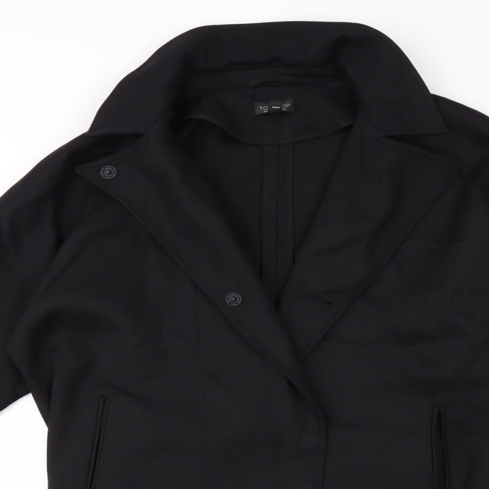 Topshop Womens Black   Overcoat Coat Size 10