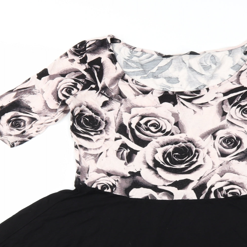 Marks and Spencer Womens Pink Floral  T-Shirt Dress  Size 8
