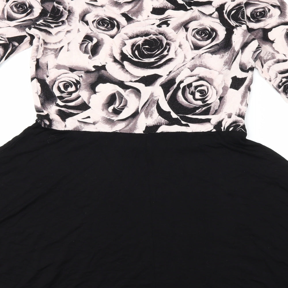 Marks and Spencer Womens Pink Floral  T-Shirt Dress  Size 8