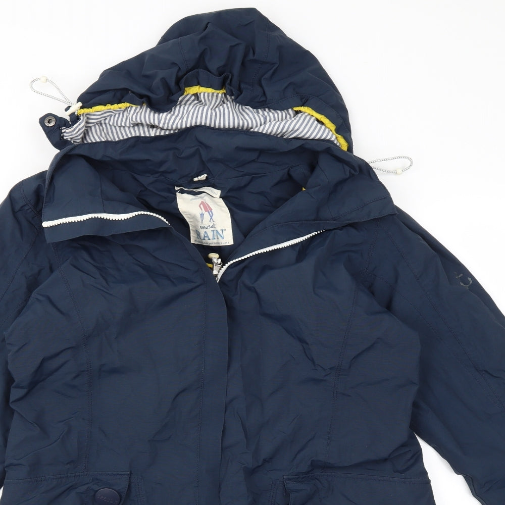 Seasalt Womens Blue  Rayon Rain Coat Coat Size 12