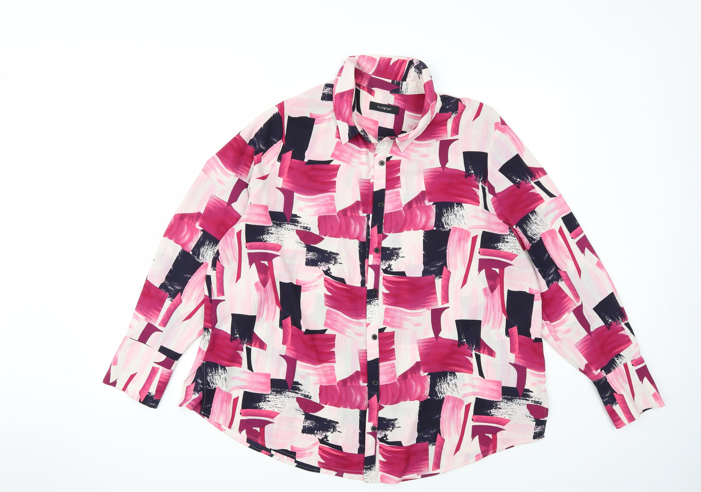 Marks and Spencer Womens Pink   Basic Button-Up Size 20