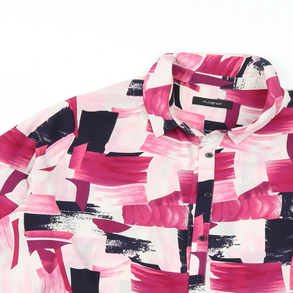 Marks and Spencer Womens Pink   Basic Button-Up Size 20