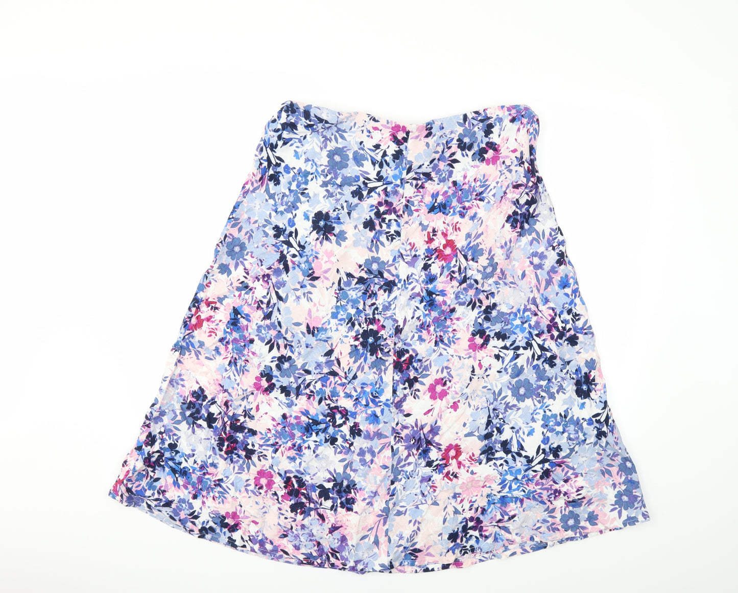 M&Co Womens Blue Floral  Flare Skirt Size 16