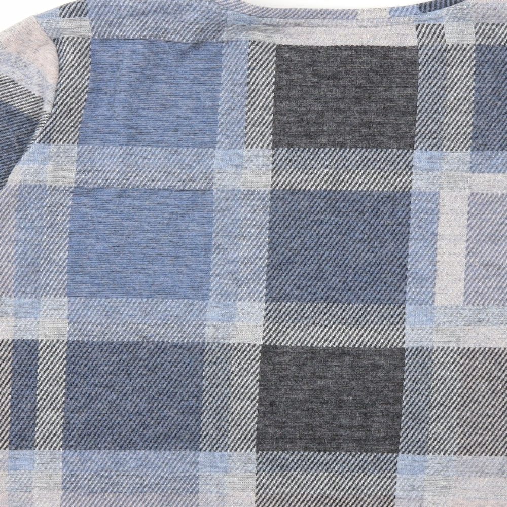 Marks and Spencer Womens Blue Check  Pullover Jumper Size 18
