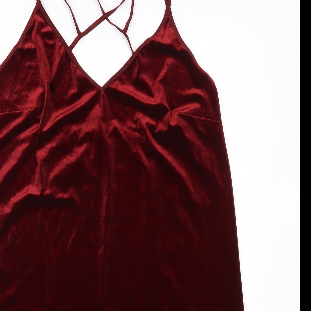 Topshop Womens Red   Slip Dress  Size 18