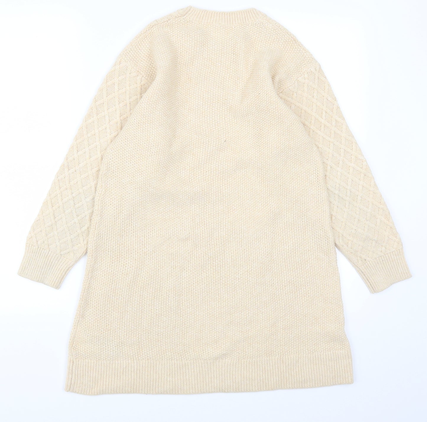 Uniqlo Girls Beige   Jumper Dress  Size 11-12 Years  - Cable Knit