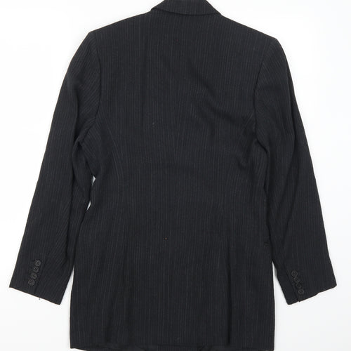 Antonio Fusco Womens Grey Striped  Jacket Suit Jacket Size 10