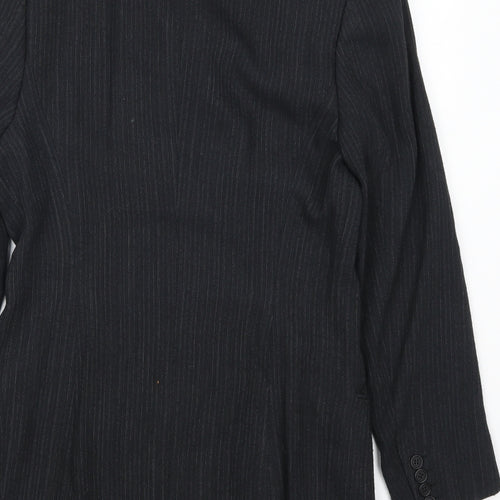 Antonio Fusco Womens Grey Striped  Jacket Suit Jacket Size 10